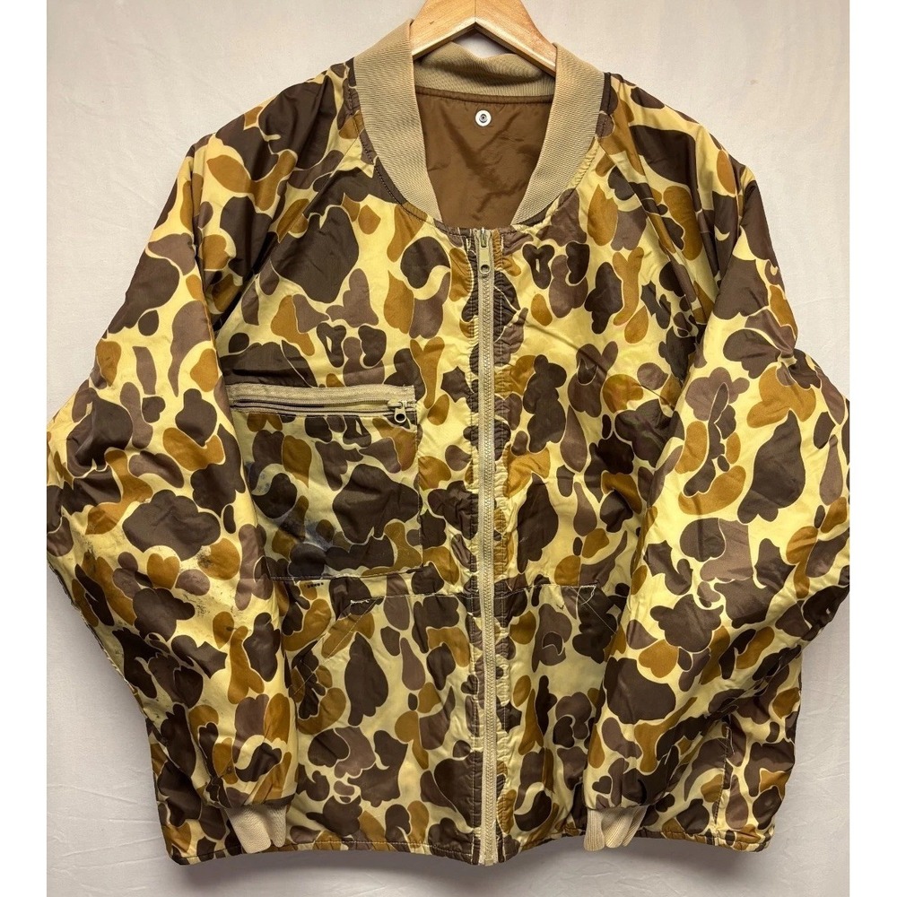 Gamehide‎ Bomber Hunting Jacket Mens Brown Camouflage Parka Liner Large Vintage